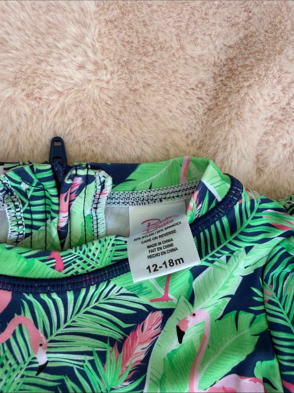 Ruffle Butts Long Sleeve Swimsuit Flamingo 12-18 m